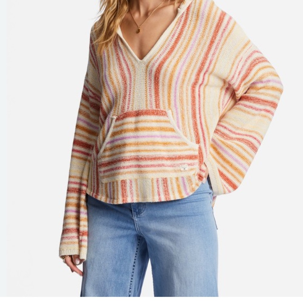 Billabong Beachy Vibe Striped V-Neck Sweater
